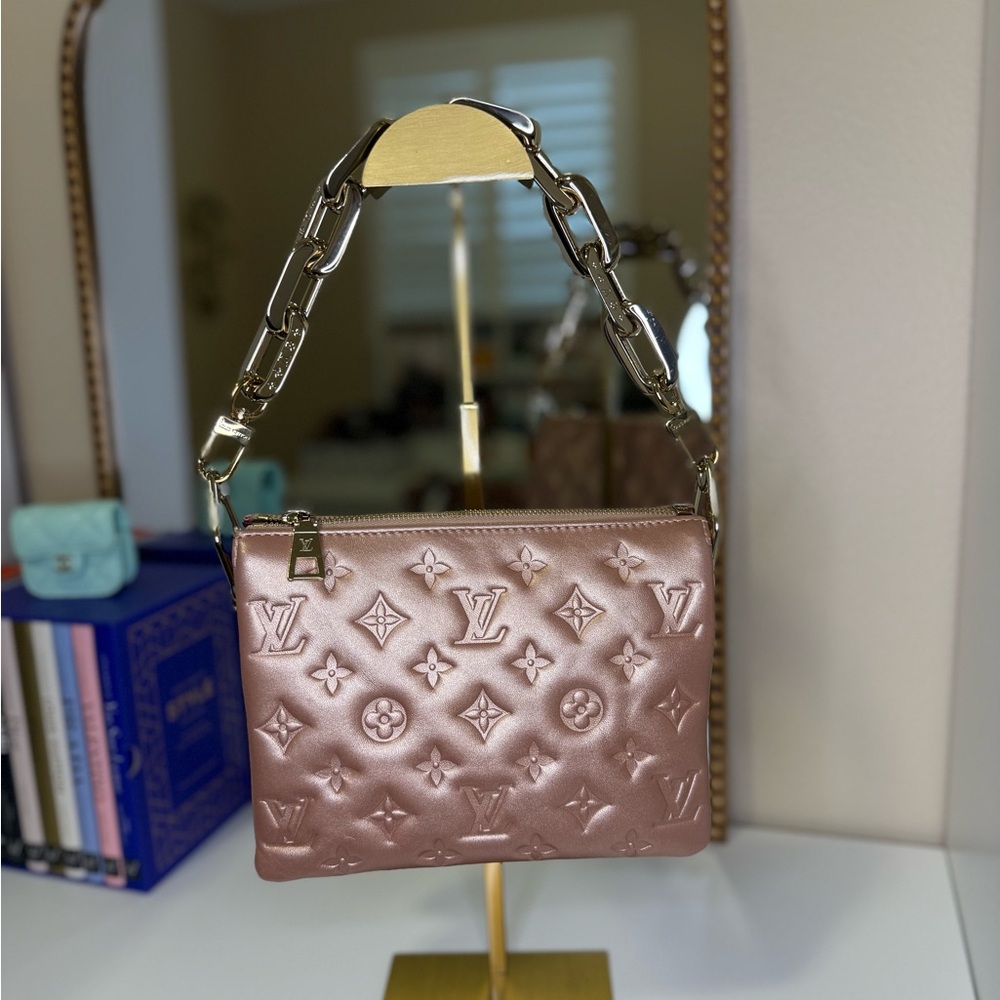 Like new Louis Vuitton Metallic Pink Coussin PM w/box